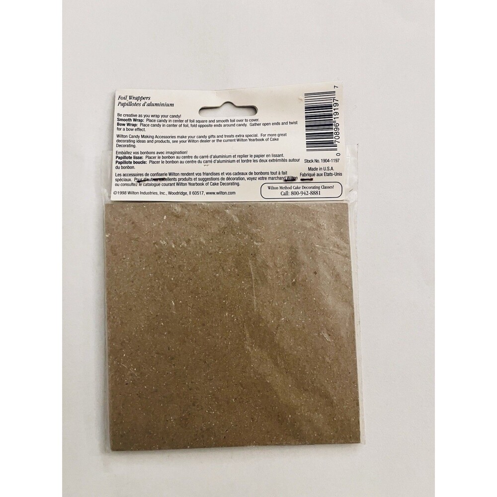 Wilton Gold Foil Candy Wrappers 4 x 4 inch  50pc